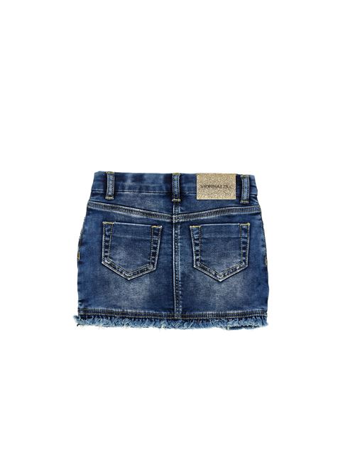 Minigonna jeans, bambina, ricamata. MONNALISA | 19A704 10500055